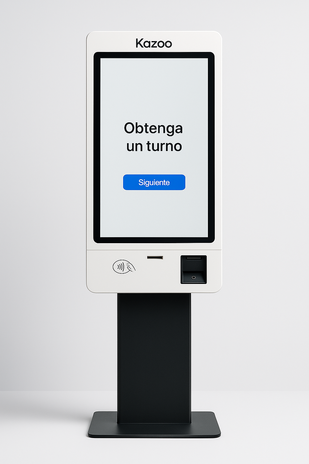 Kiosko Kazoo: pantalla táctil en modo autoservicio